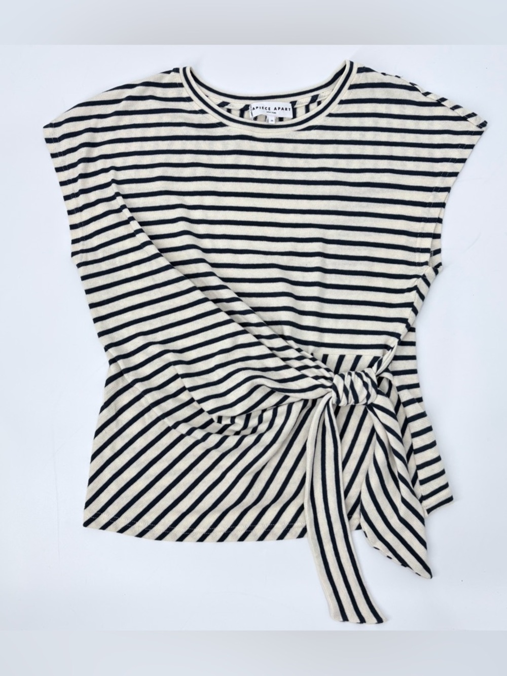 Apiece Apart Navy Striped Nina Cinched Top - Picture 4 of 13